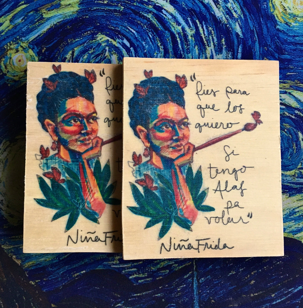 Niña Frida Wood Magnet